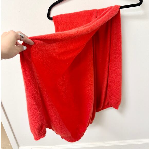 Lisa Perry x BARNEY New York 100% Cashmere Rectangular Scarf Orange One Size - Picture 2 of 3